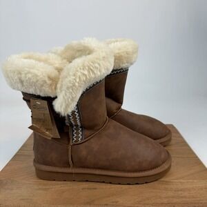 New Womens Lamo‎ Alma Brown Fur Cuff Lined Boots Size 9 M NWOB